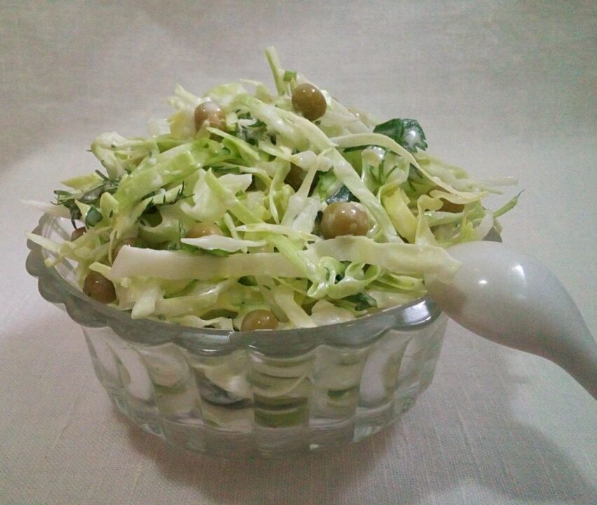 Japanese diet boiled cabbage salad